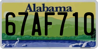 AL license plate 67AF710