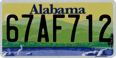 AL license plate 67AF712