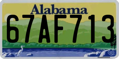 AL license plate 67AF713