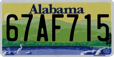 AL license plate 67AF715