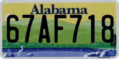 AL license plate 67AF718