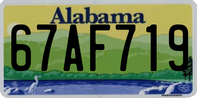 AL license plate 67AF719