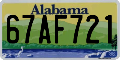 AL license plate 67AF721