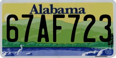AL license plate 67AF723