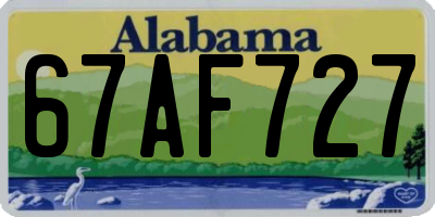 AL license plate 67AF727