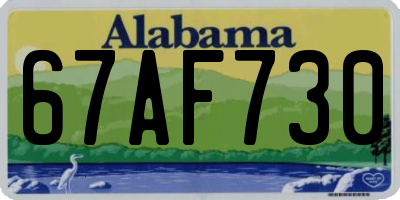 AL license plate 67AF730