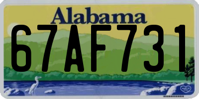 AL license plate 67AF731