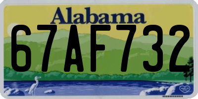 AL license plate 67AF732