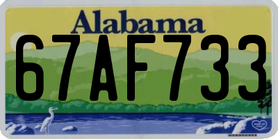 AL license plate 67AF733