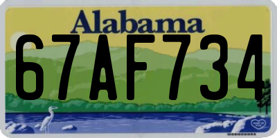 AL license plate 67AF734