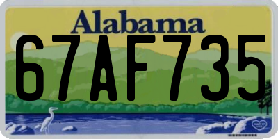 AL license plate 67AF735