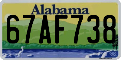 AL license plate 67AF738