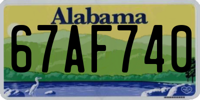 AL license plate 67AF740