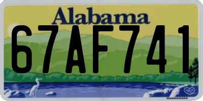 AL license plate 67AF741