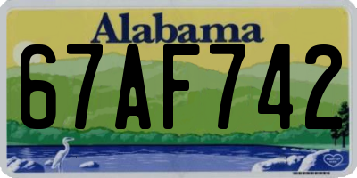 AL license plate 67AF742