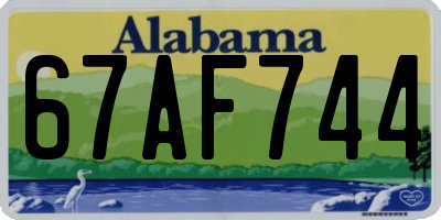 AL license plate 67AF744