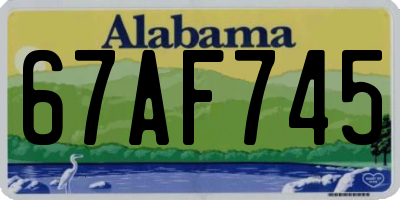 AL license plate 67AF745
