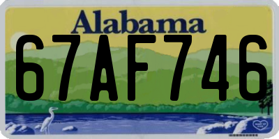 AL license plate 67AF746