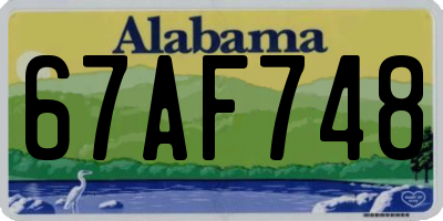 AL license plate 67AF748