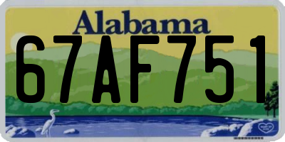 AL license plate 67AF751