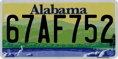 AL license plate 67AF752