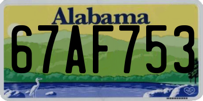 AL license plate 67AF753