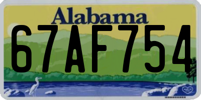 AL license plate 67AF754