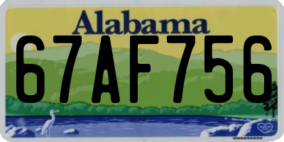AL license plate 67AF756