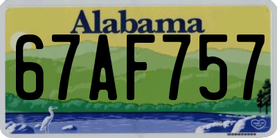 AL license plate 67AF757