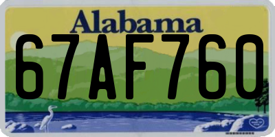 AL license plate 67AF760