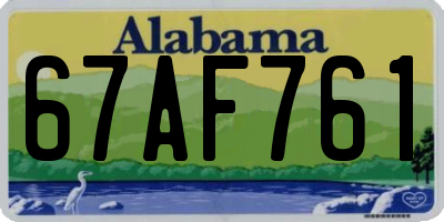 AL license plate 67AF761