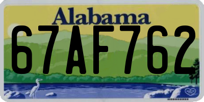 AL license plate 67AF762