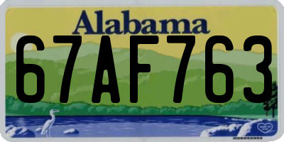 AL license plate 67AF763