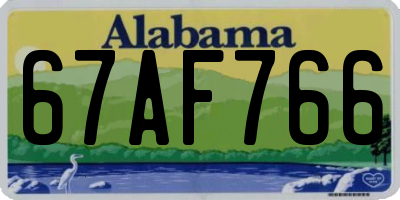 AL license plate 67AF766