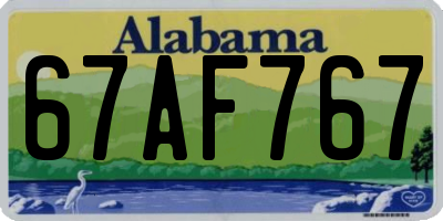 AL license plate 67AF767