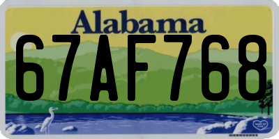 AL license plate 67AF768