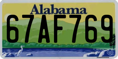AL license plate 67AF769