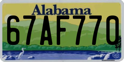 AL license plate 67AF770
