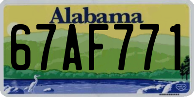 AL license plate 67AF771
