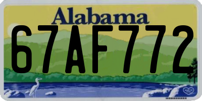 AL license plate 67AF772