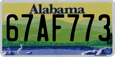 AL license plate 67AF773