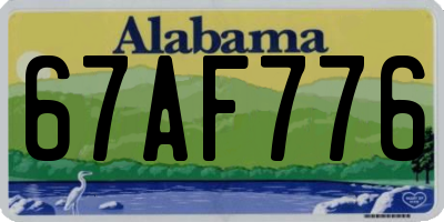 AL license plate 67AF776