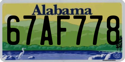AL license plate 67AF778