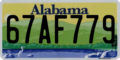 AL license plate 67AF779
