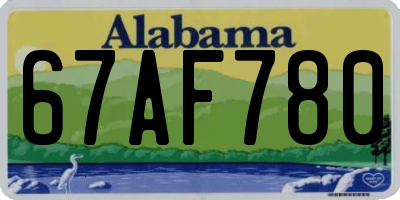 AL license plate 67AF780