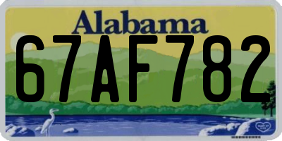 AL license plate 67AF782