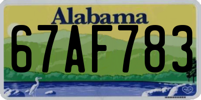 AL license plate 67AF783