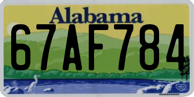 AL license plate 67AF784