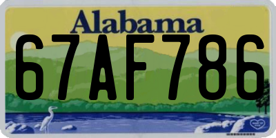 AL license plate 67AF786