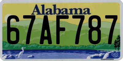 AL license plate 67AF787